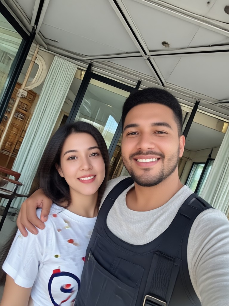 La app HeyO creando un selfie en pareja en el móvil