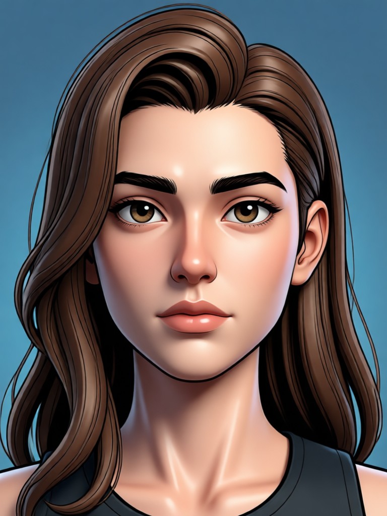 3D superhero style comic portrait example