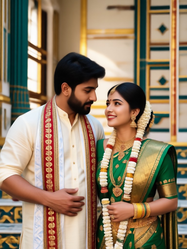 Gaya AI sherwani mempelai pria Bengali