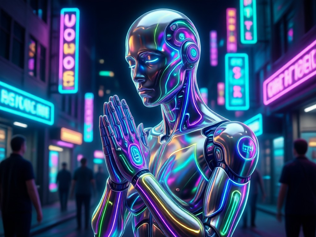 Person using AI prayer generator for daily spiritual practice