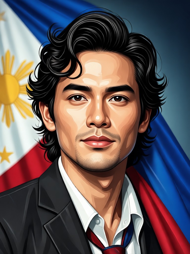 Illustration style AI portrait of Juan Luna