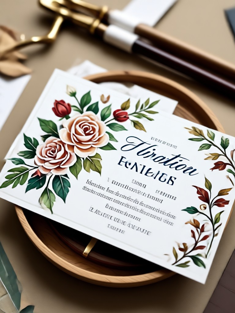 Romantic watercolor floral invitation card