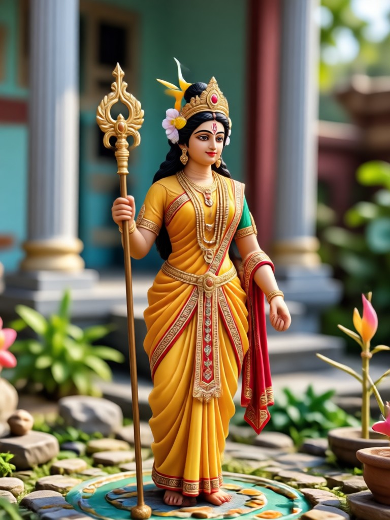 Celestial background Radha portrait