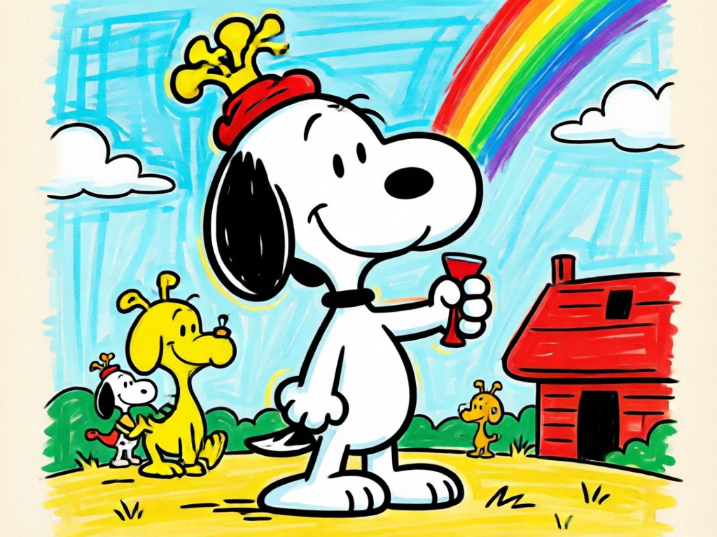Transformação AI no estilo autêntico de arte dos quadrinhos Peanuts