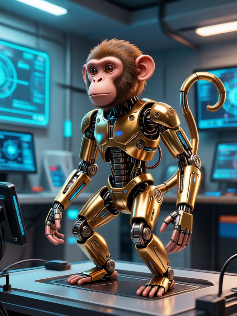 Gangster monkey AI with sunglasses and cigar