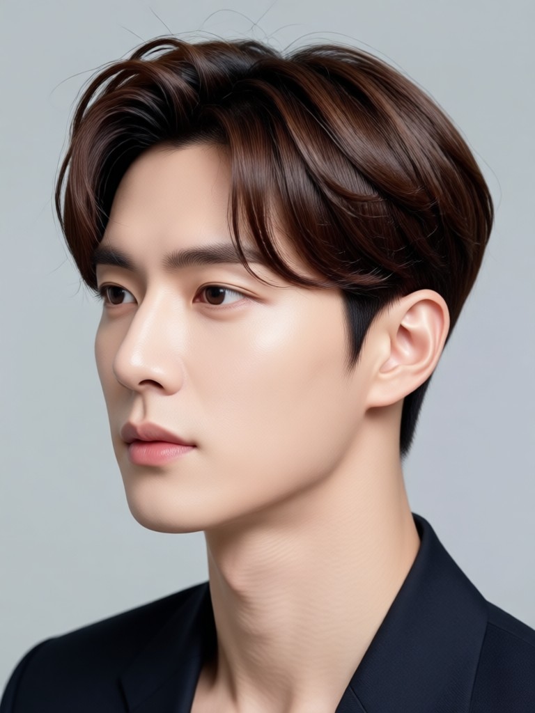 Short textured crop Korean hairstyle AI