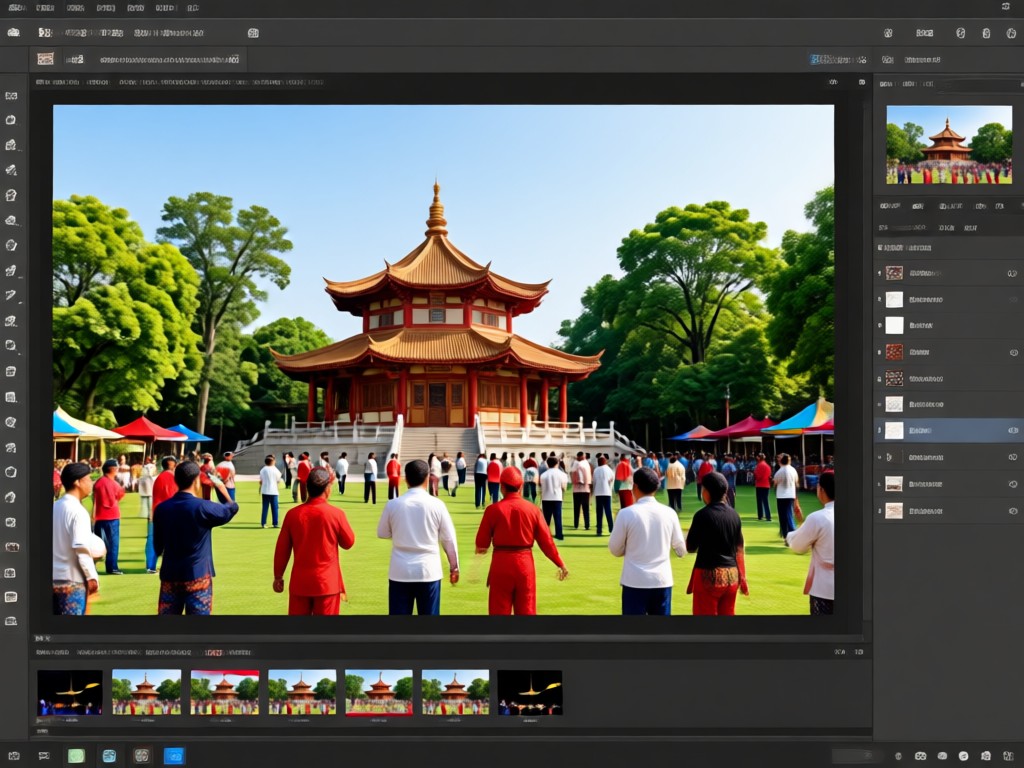 Photo enhanced with traditional batik patterns using AI