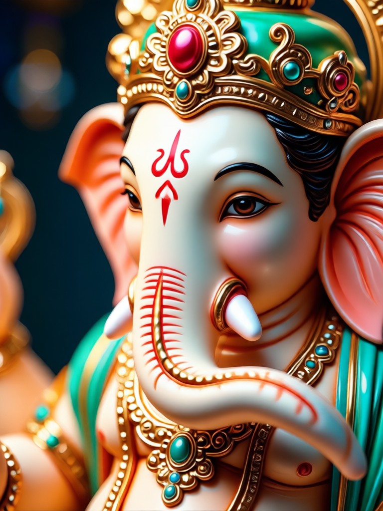 AI Ganpati in traditional Tanjore painting art style