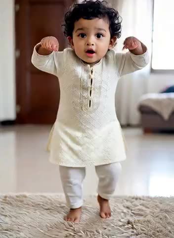 The baby is bouncing and dancing image