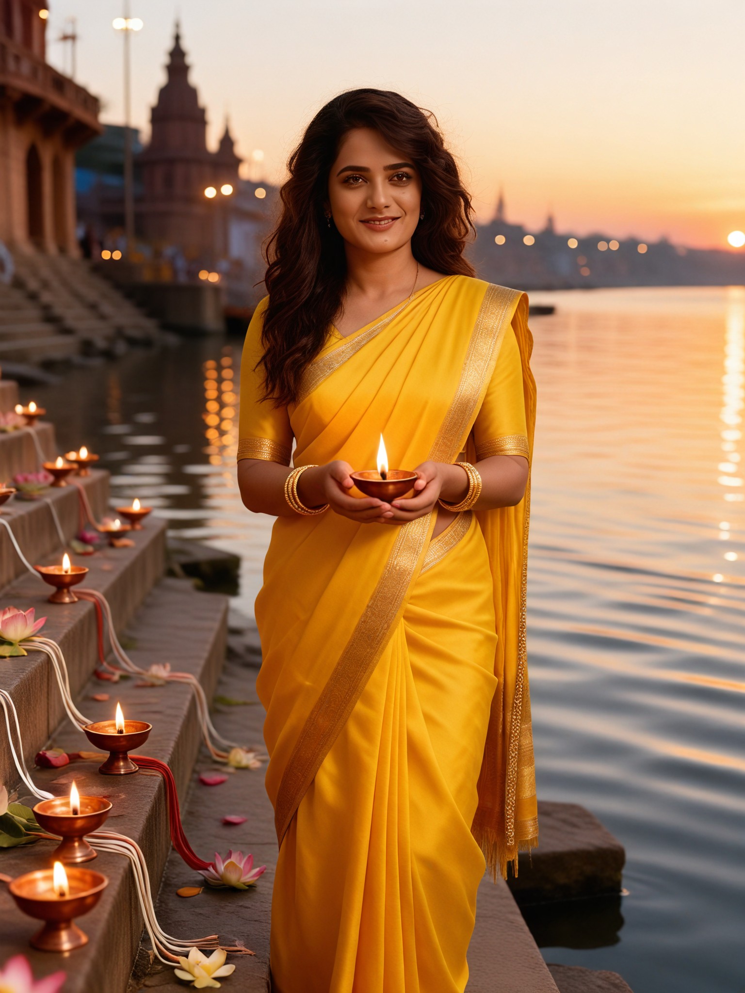 Ganges Festival: Diya Prayer Steps image