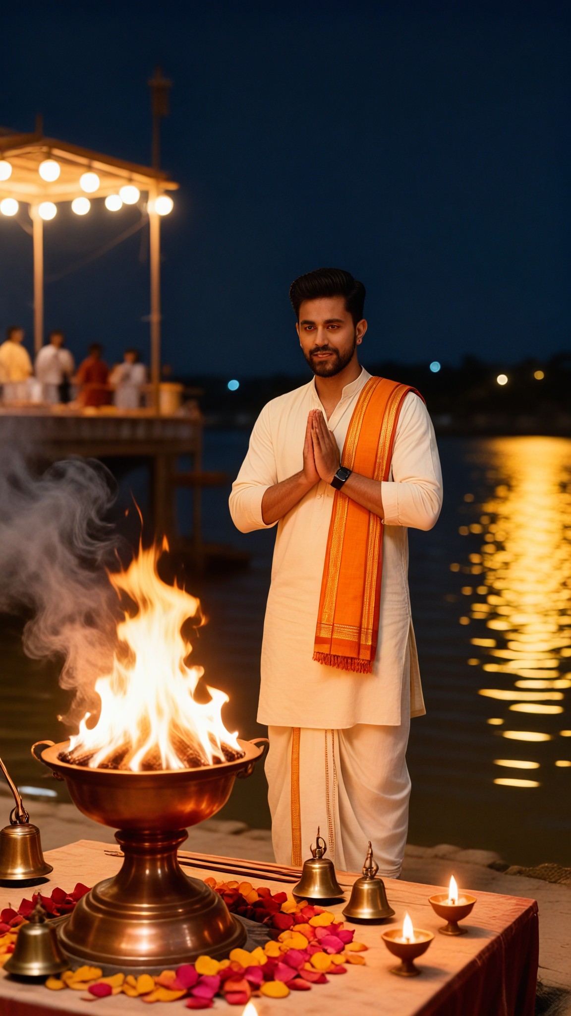 Ganges Festival: Aarti Flame Devotion image