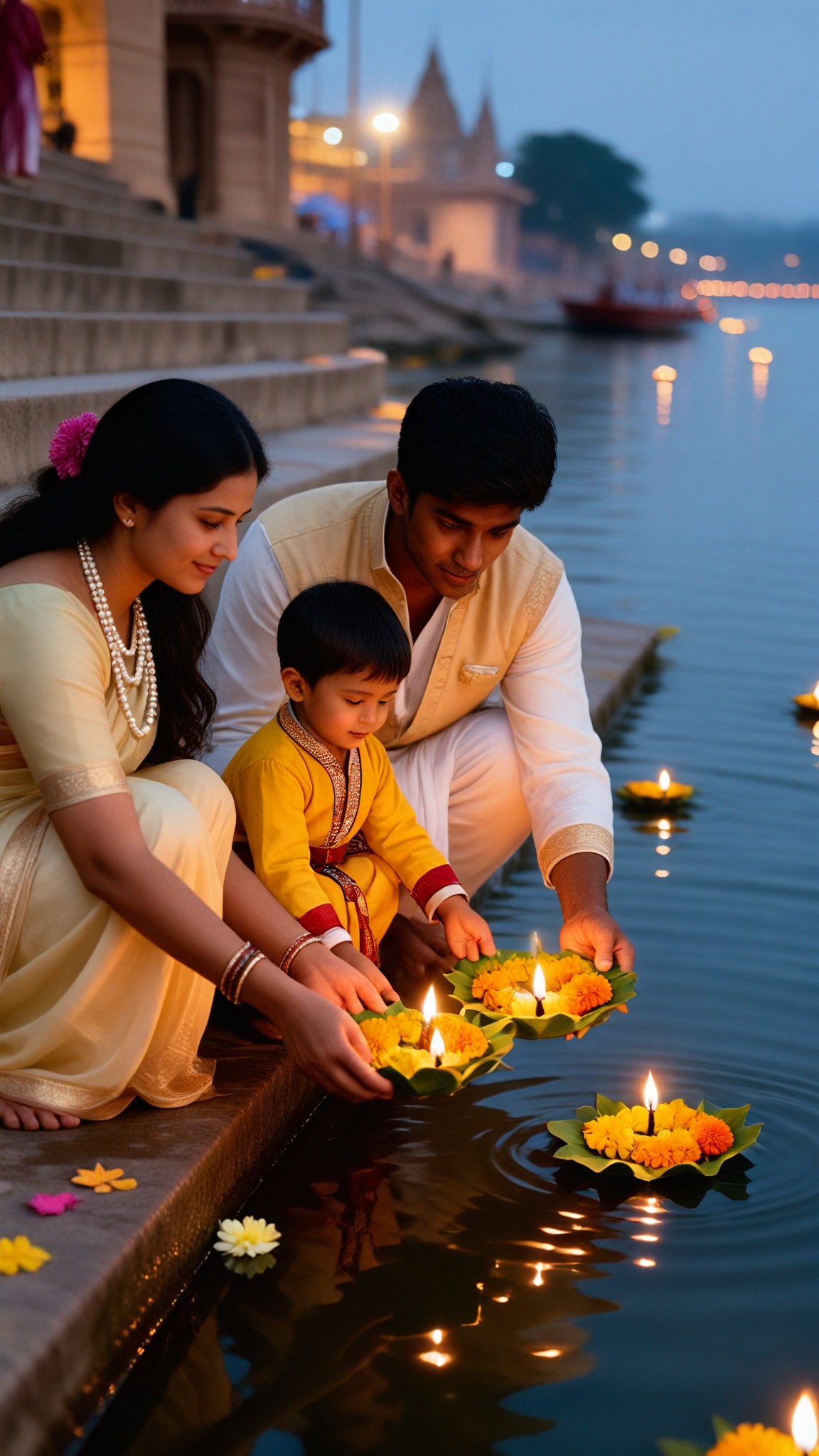 Ganges Festival: Family Floating Lamps image