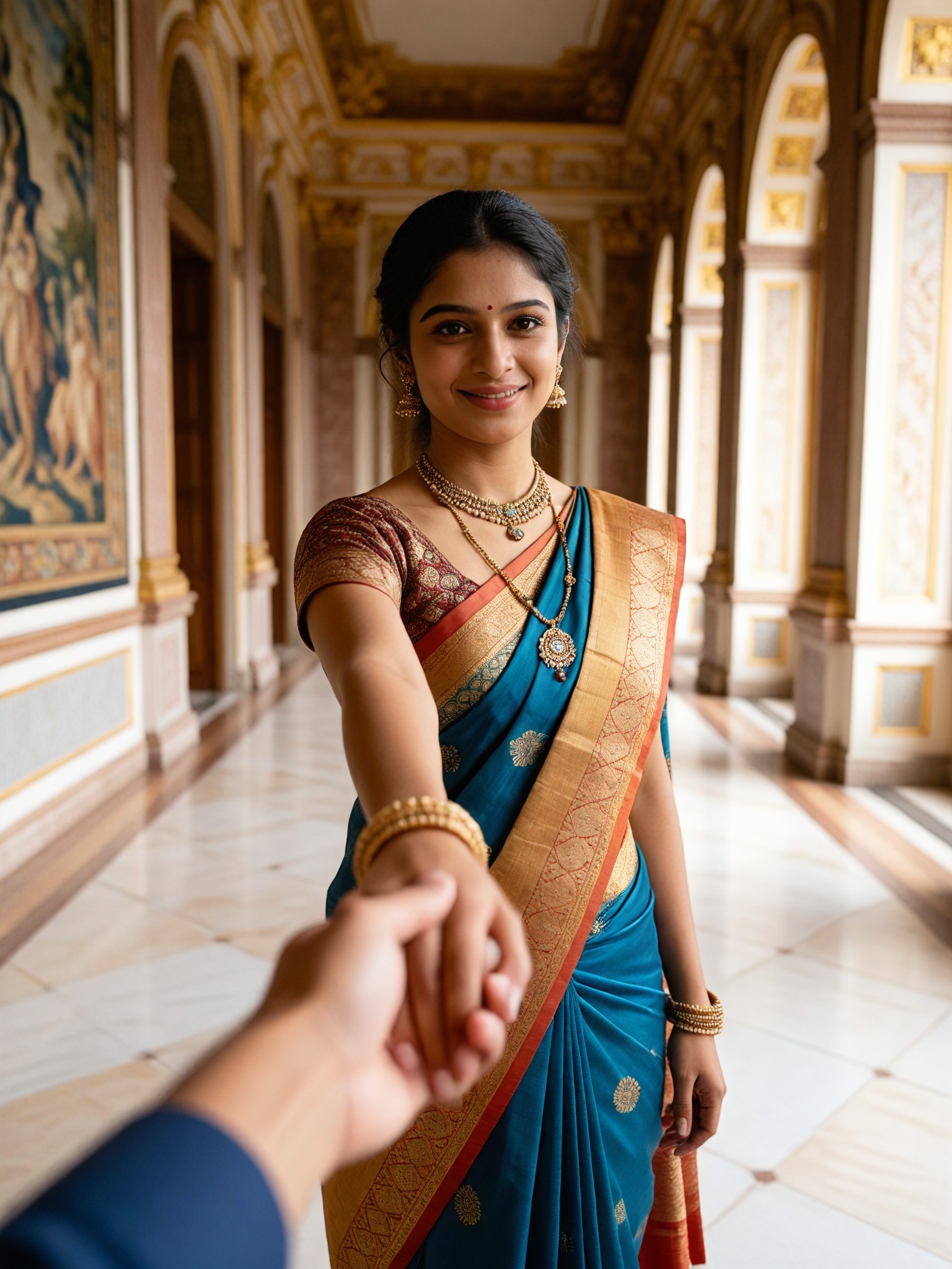 Couple's first-person perspective holding hands-1 image