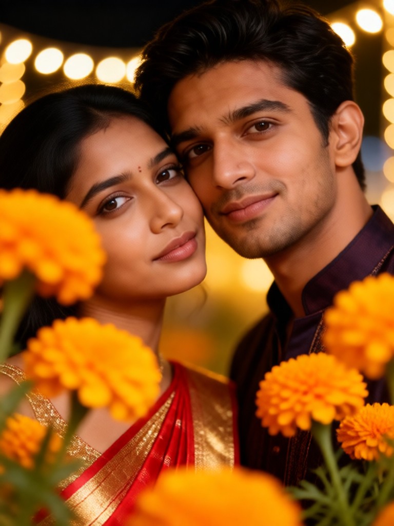 Marigold Couple Closeup image