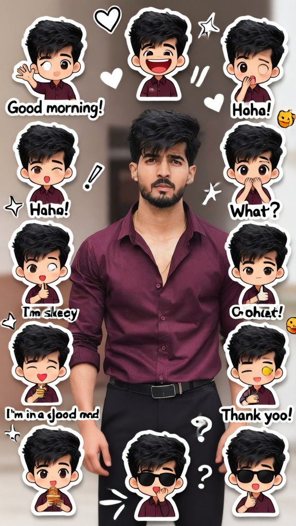 Chibi Stickers and Portrait Set - English image