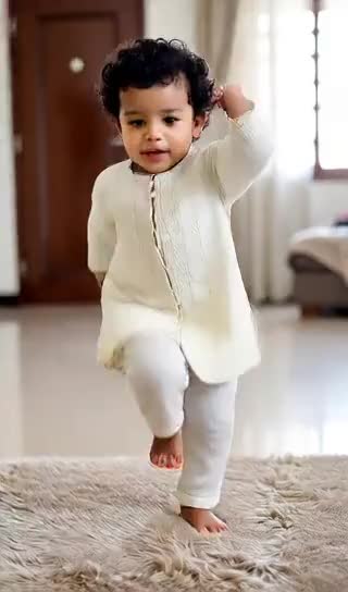 Cute baby dancing with deep affection image