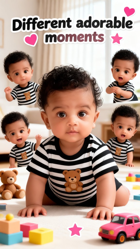 The 3D world of cute baby image