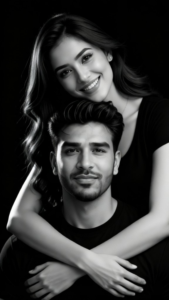 Black and White Couple Photography image