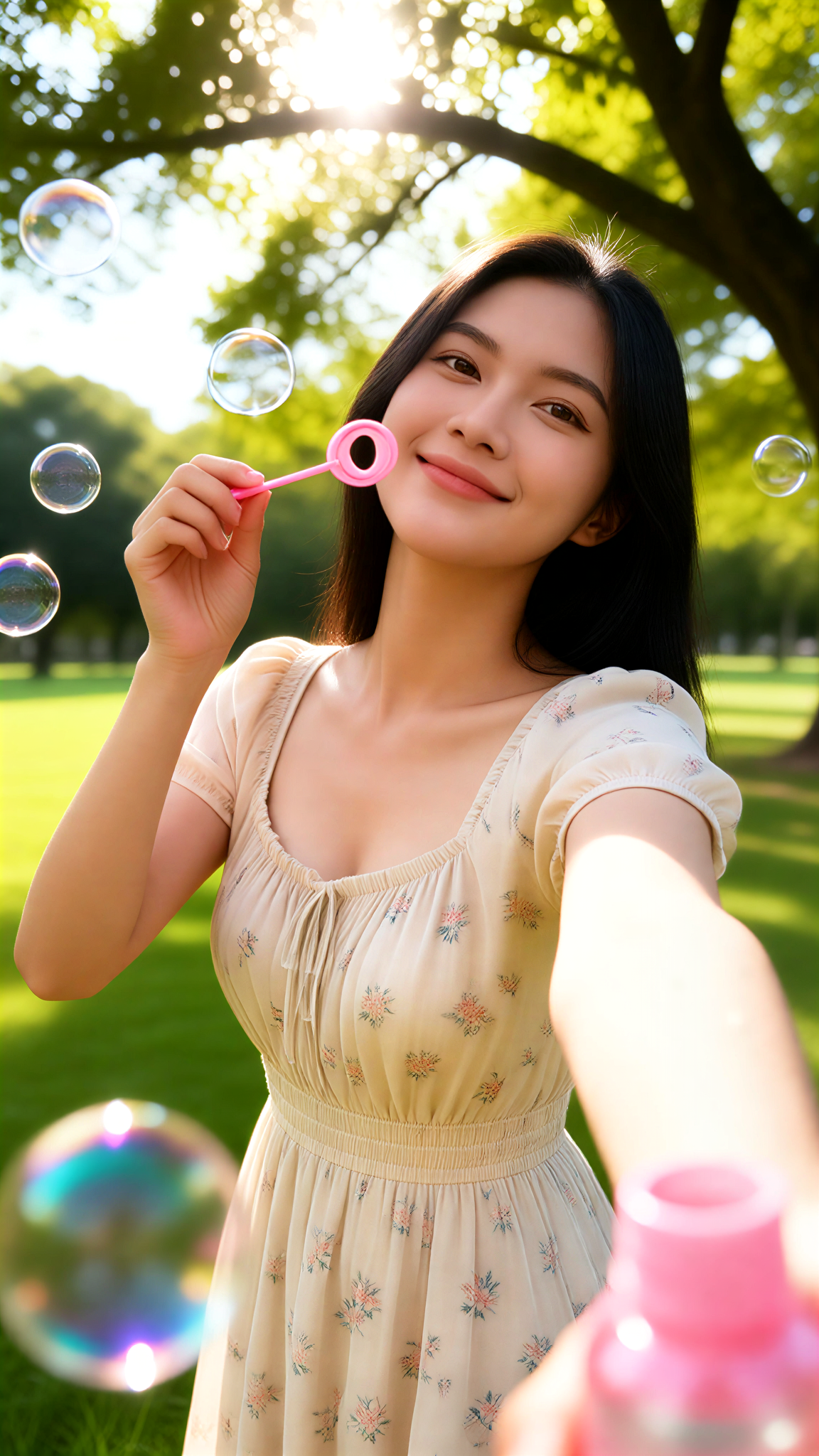 Park bubble selfie image