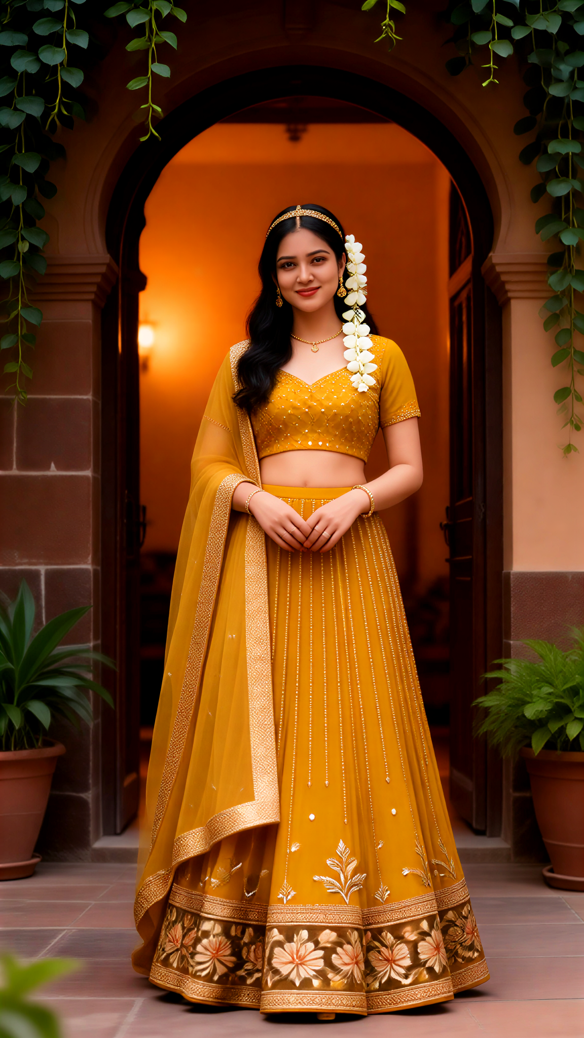 Mustard yellow court dress image