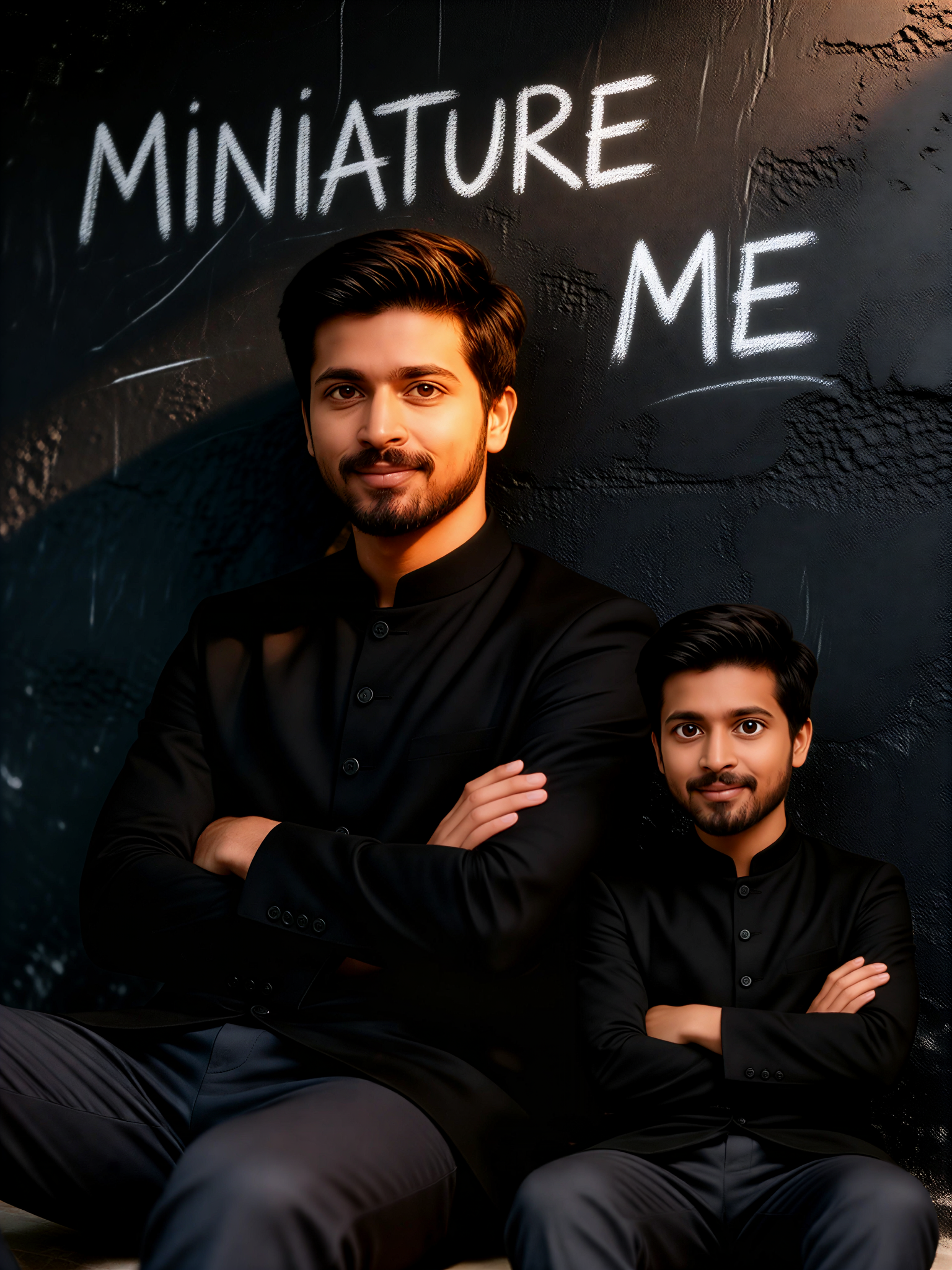 I'm in the same frame with my mini brother image