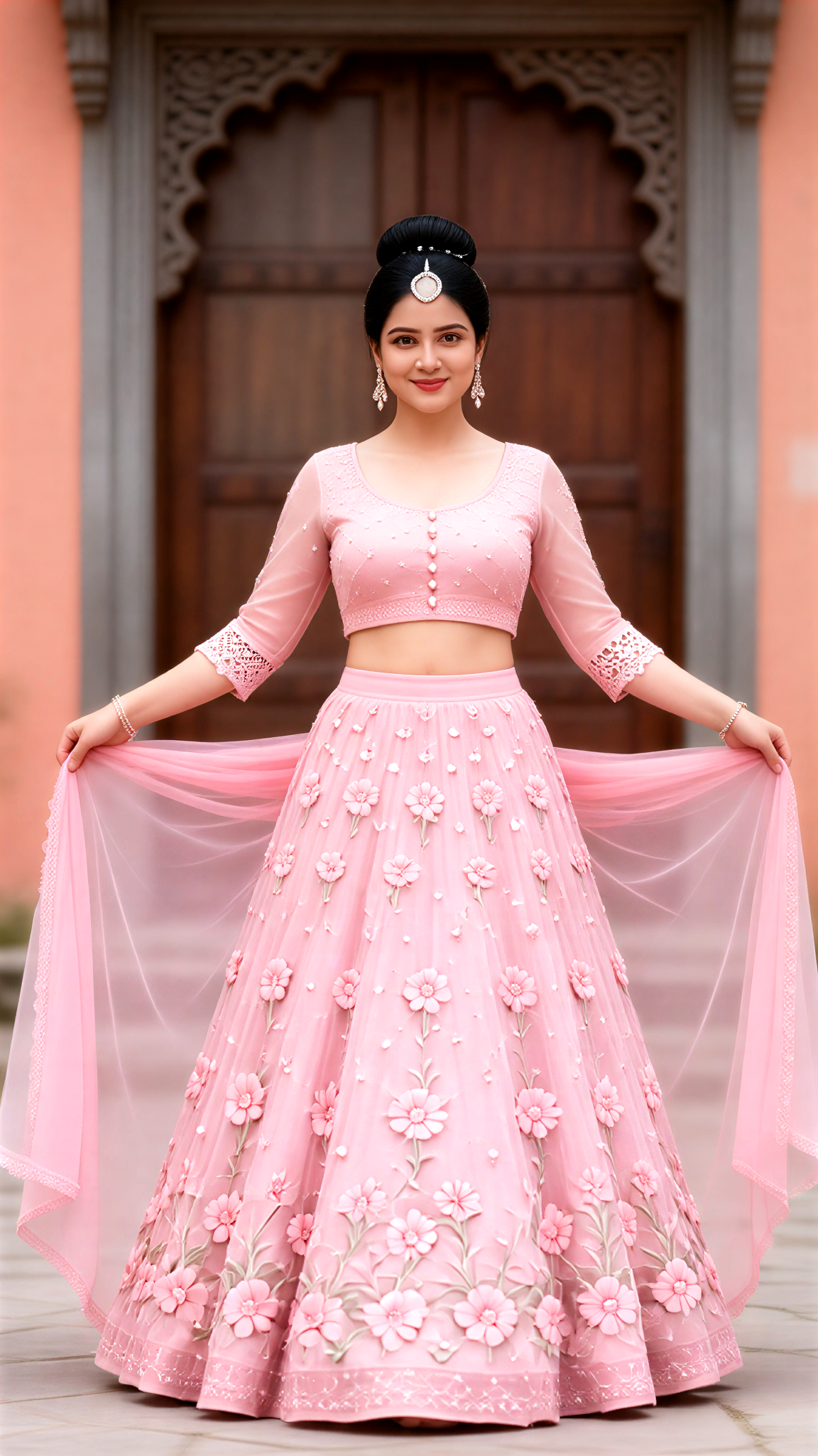 Light pink court dress image