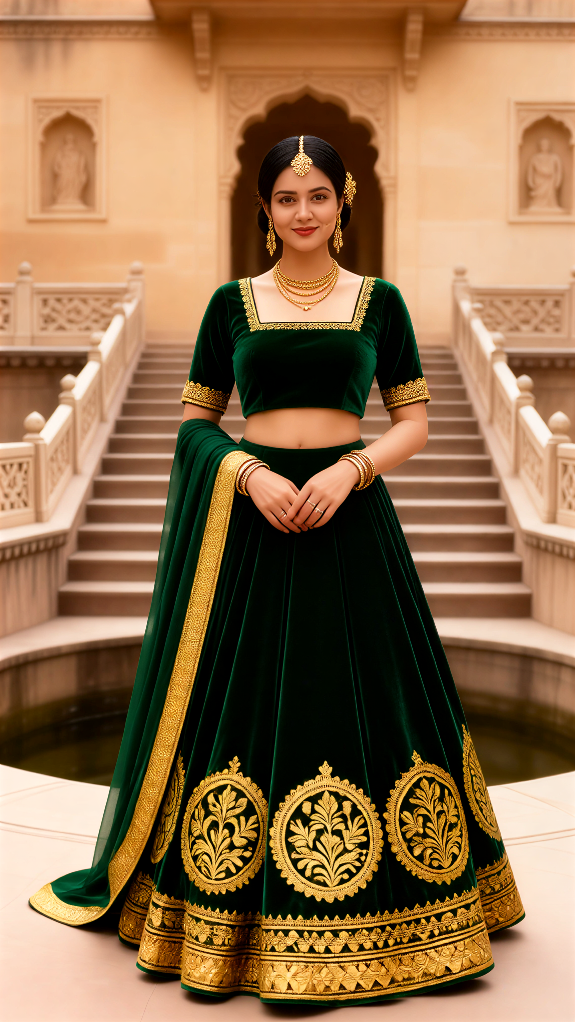 Dark green court dress image