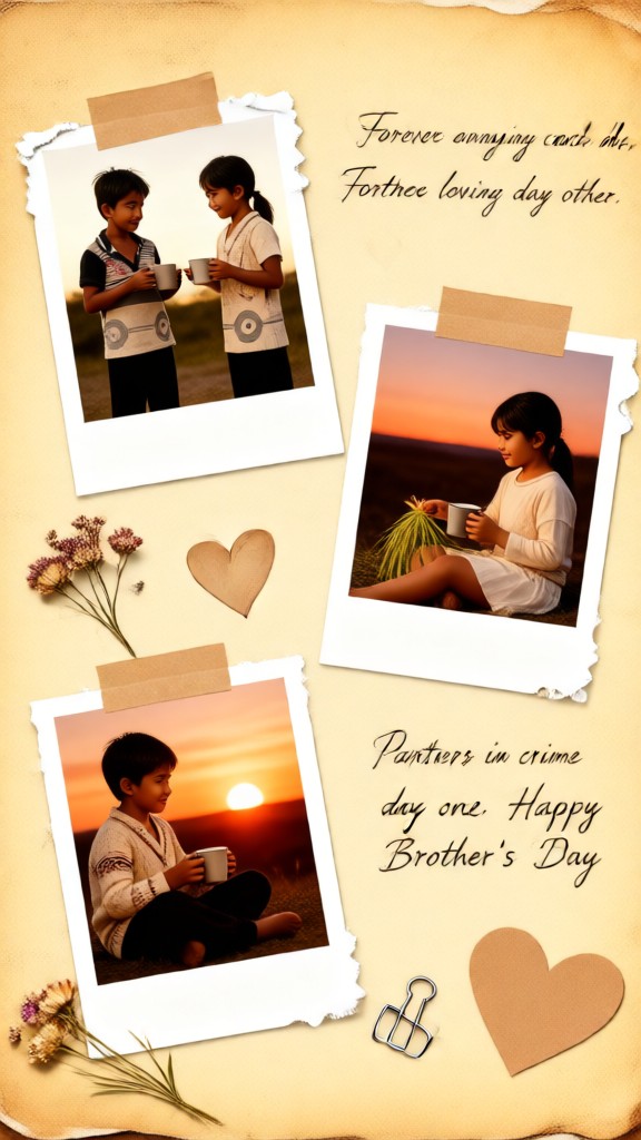 Brother sister collage photo image