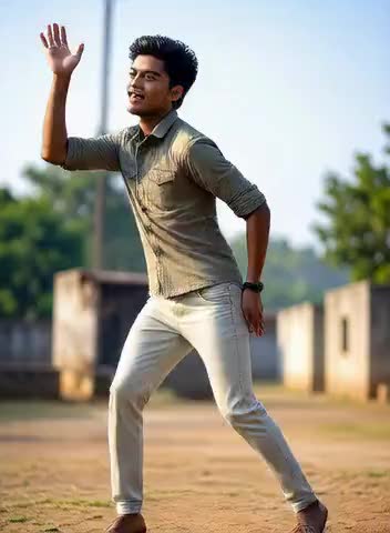 Handsome guy dances leisurely image