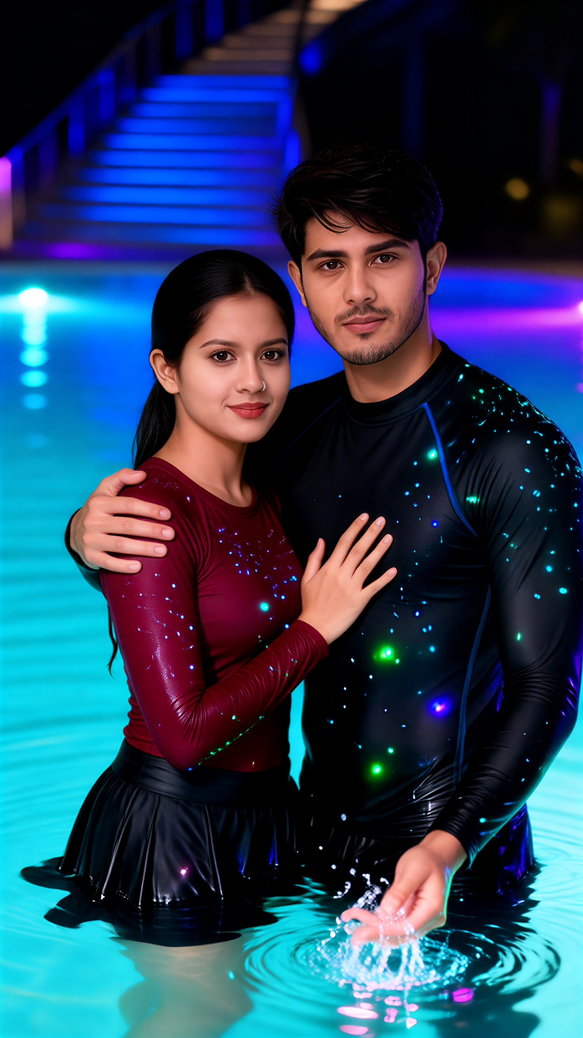 Pool Hug Wet Couple image
