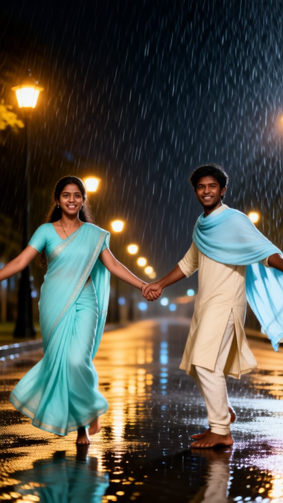 Couple Rain Twirl image