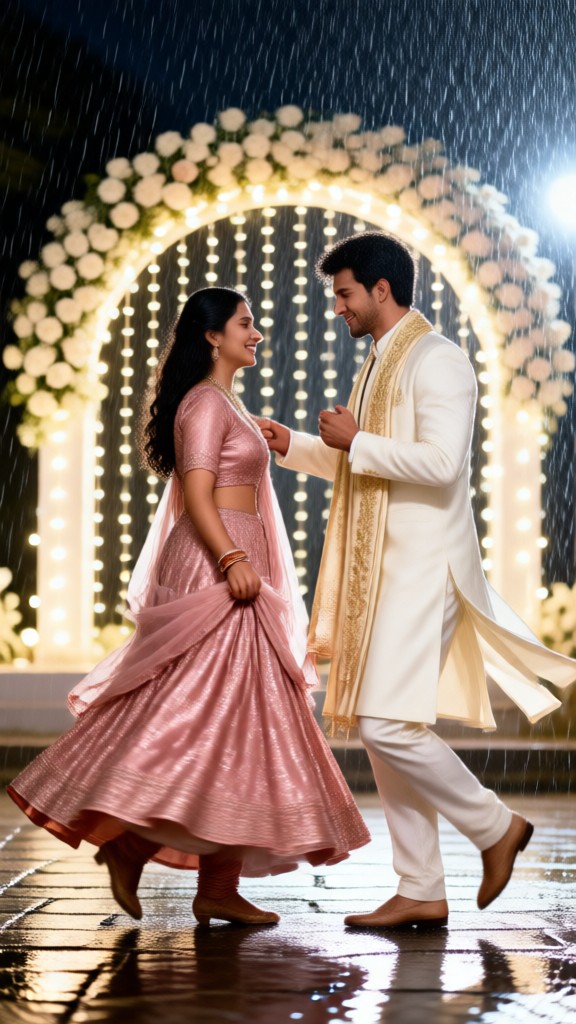 Wedding Rain Couple image