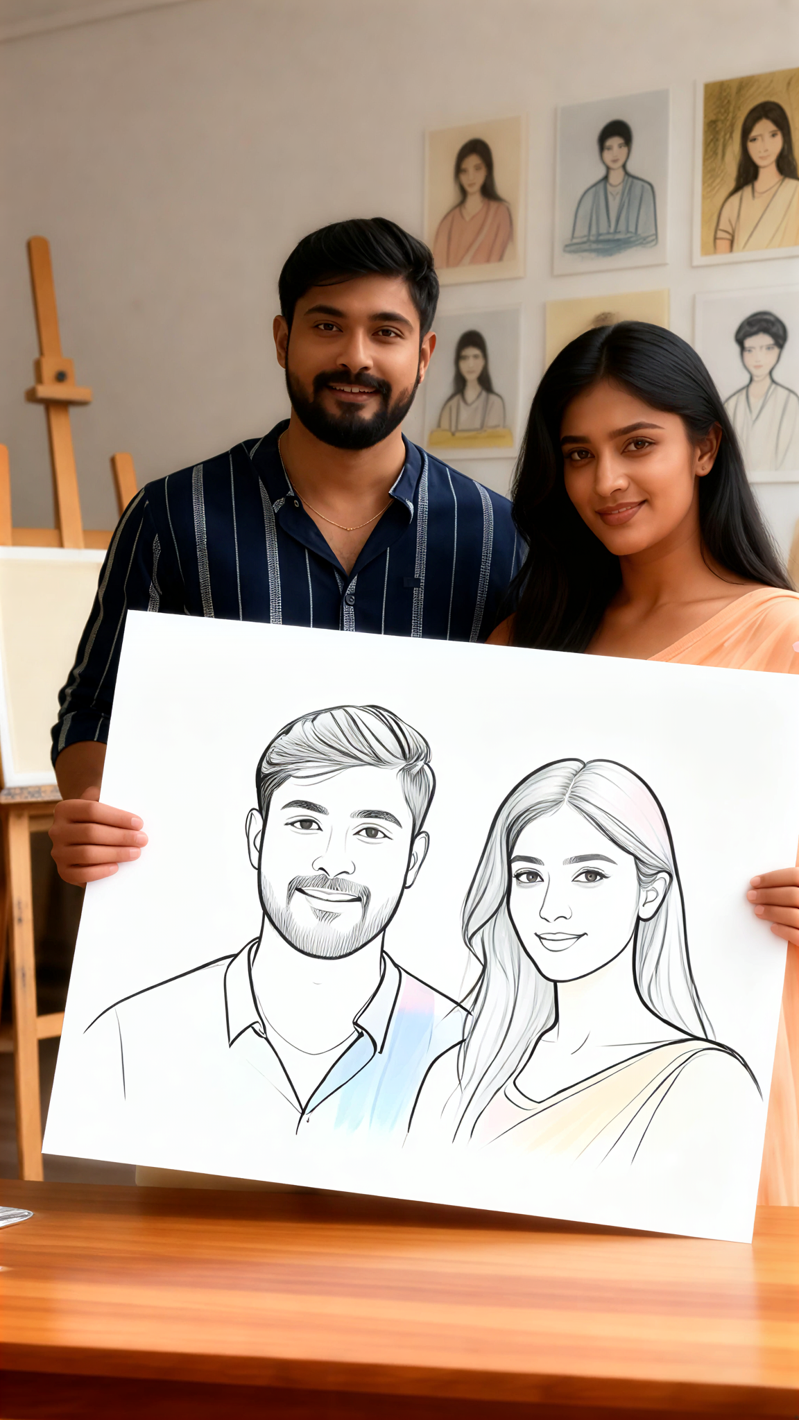Simple drawing couple avatars image
