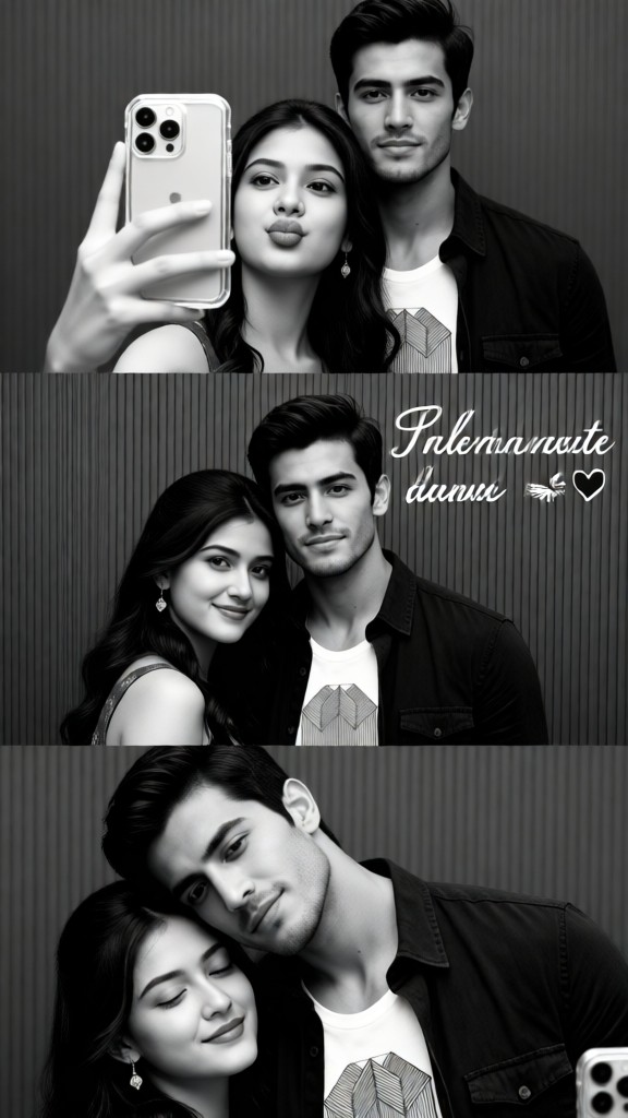 Black and White Couple Three Palace Grid Selfie image