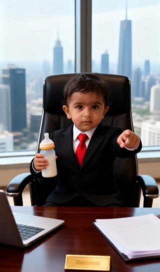 CEO baby is giving a lecture image