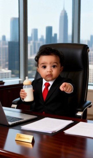 CEO baby is giving a lecture-v image