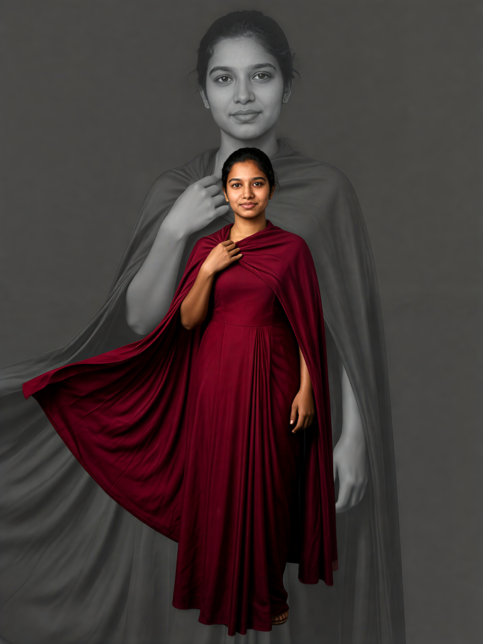 Burgundy Shawl Portrait image