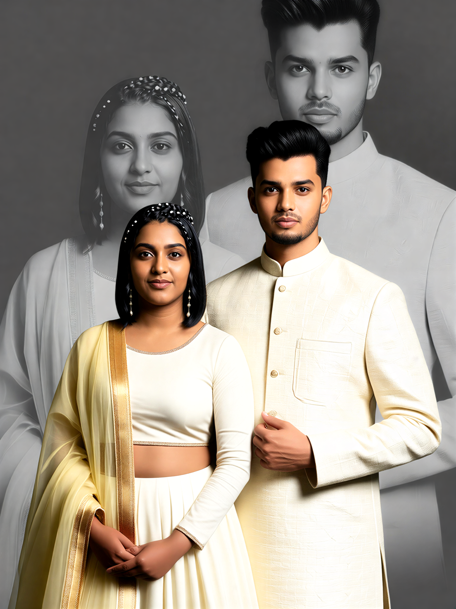 Ivory Gold Formal Couple image