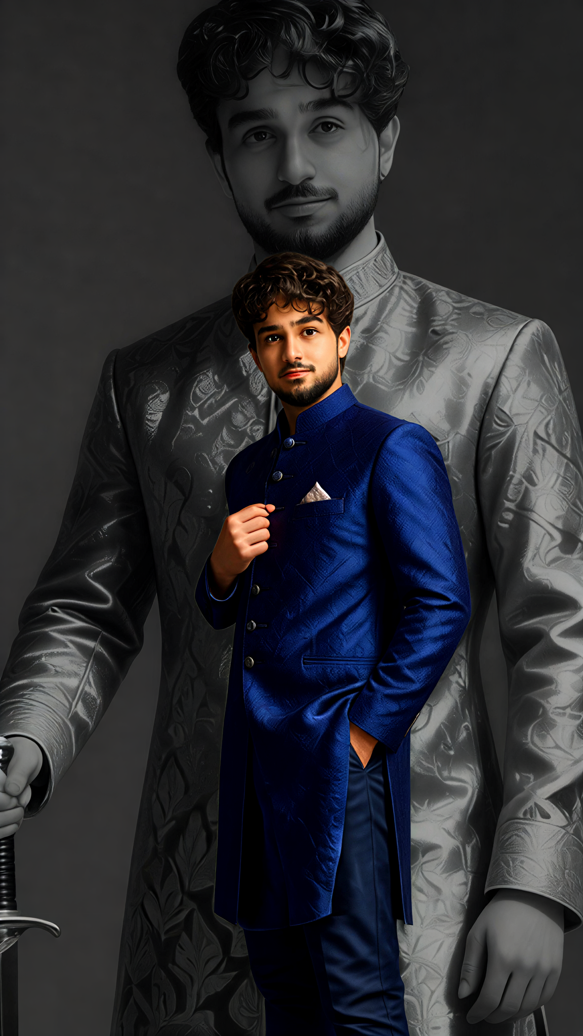 Deep Blue Sherwani image