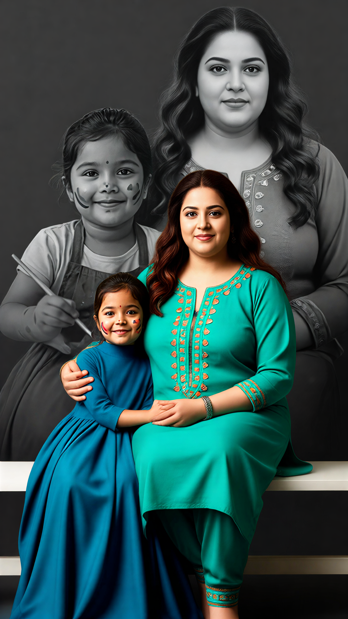 Peacock Mother Daughter image