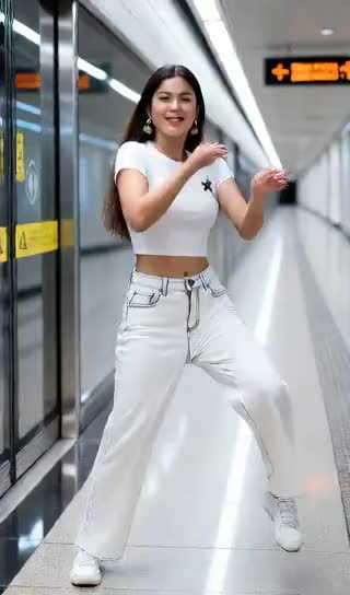 Beautiful women dancing - Subway image