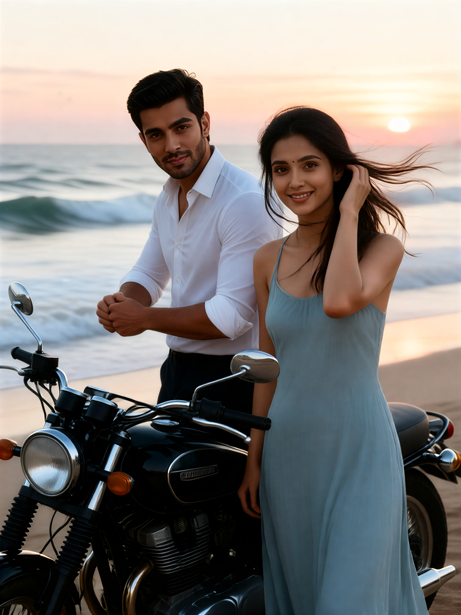 couple Motorcycle Romance image
