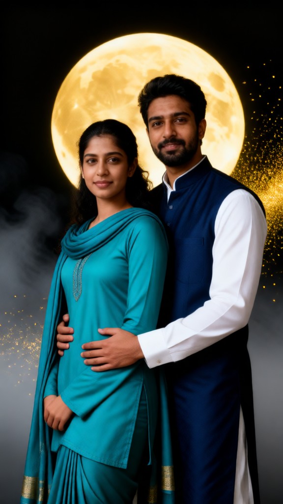The couple summoned the golden wolf king image
