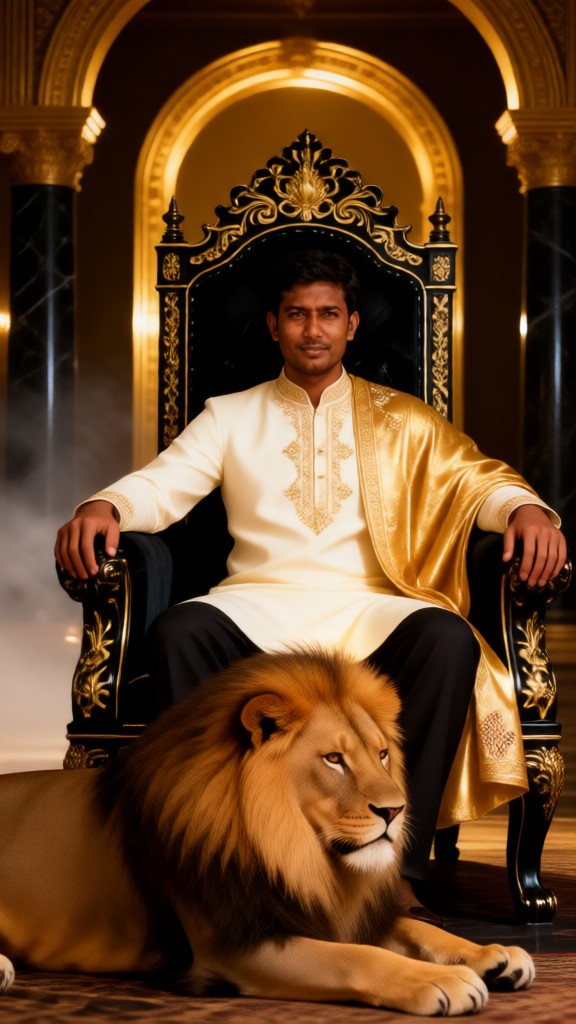 The royal prince controls the lion image
