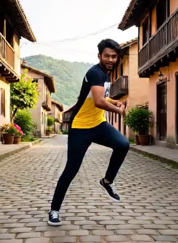 Handsome guy's flashy dance ... image