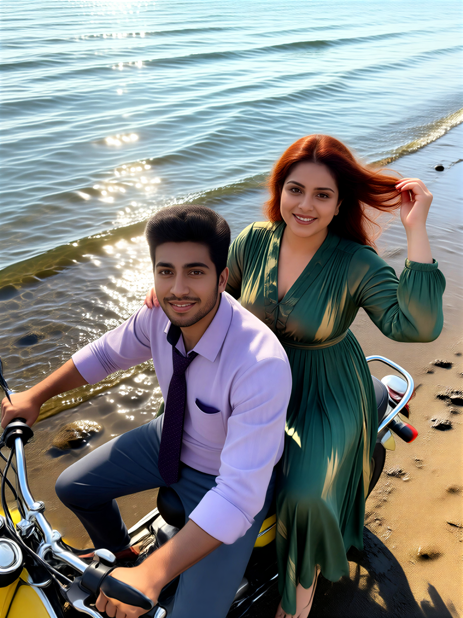 couple Motorcycle Romance image