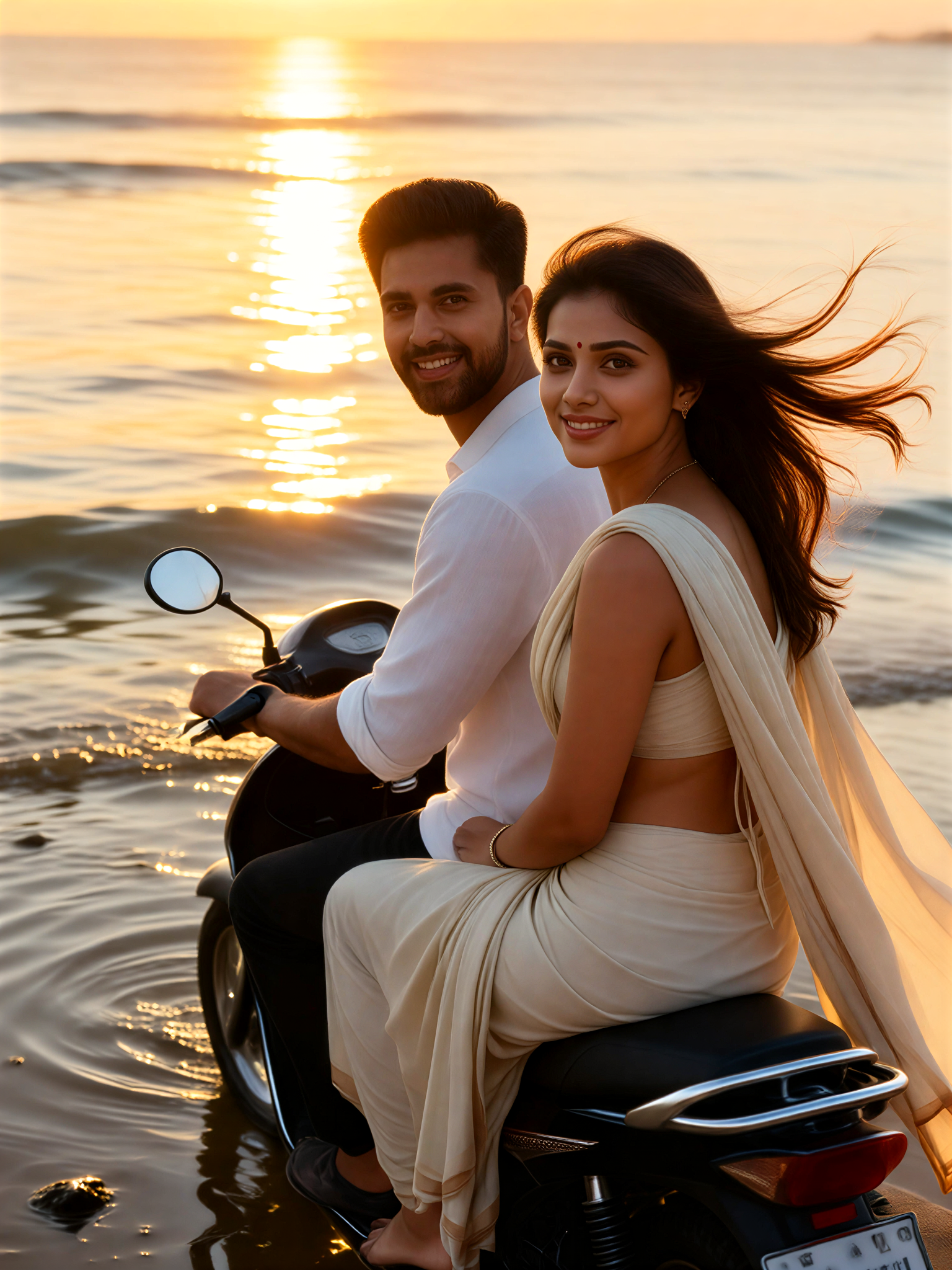 couple Motorcycle Romance image