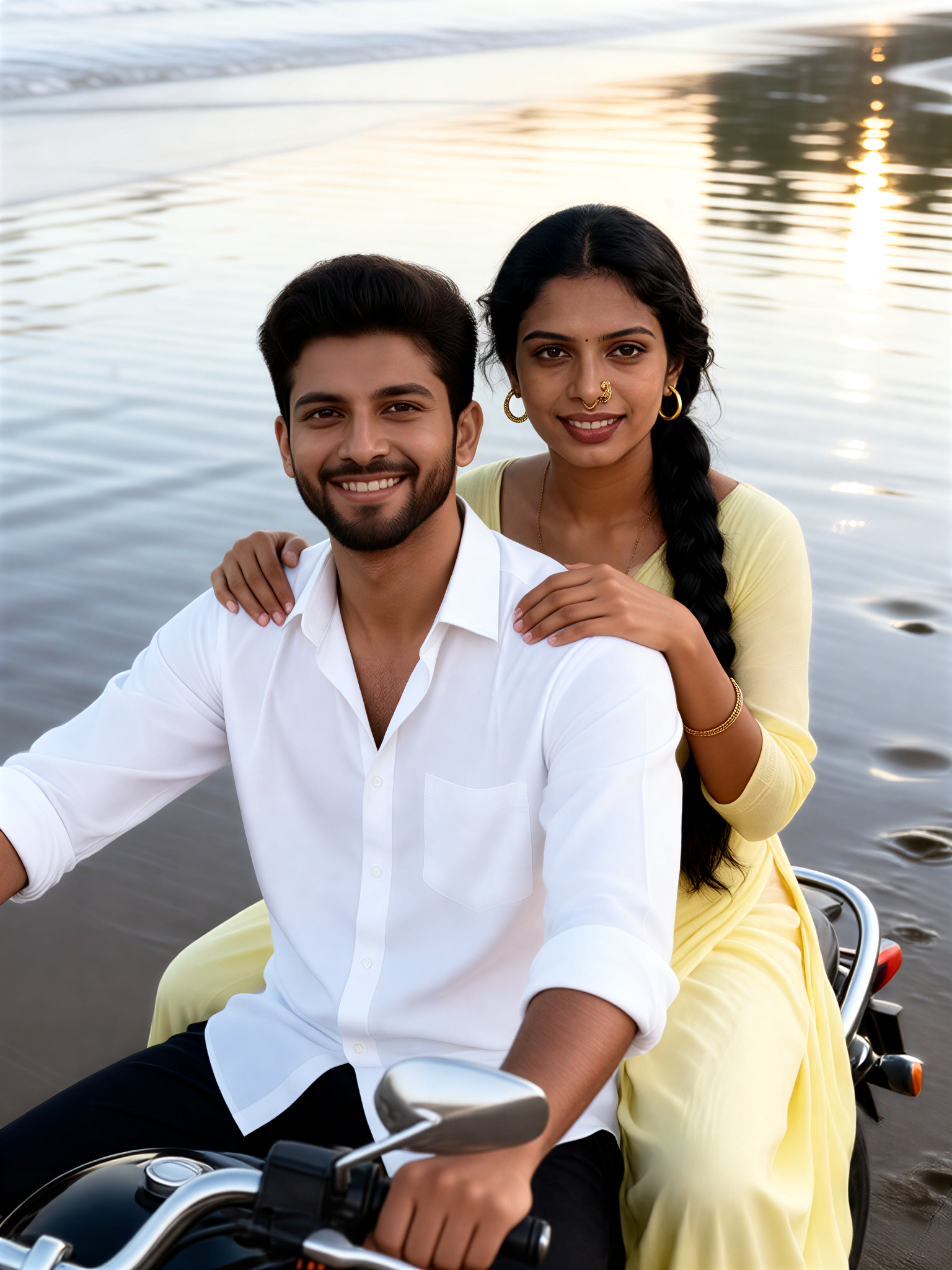 couple Motorcycle Romance image