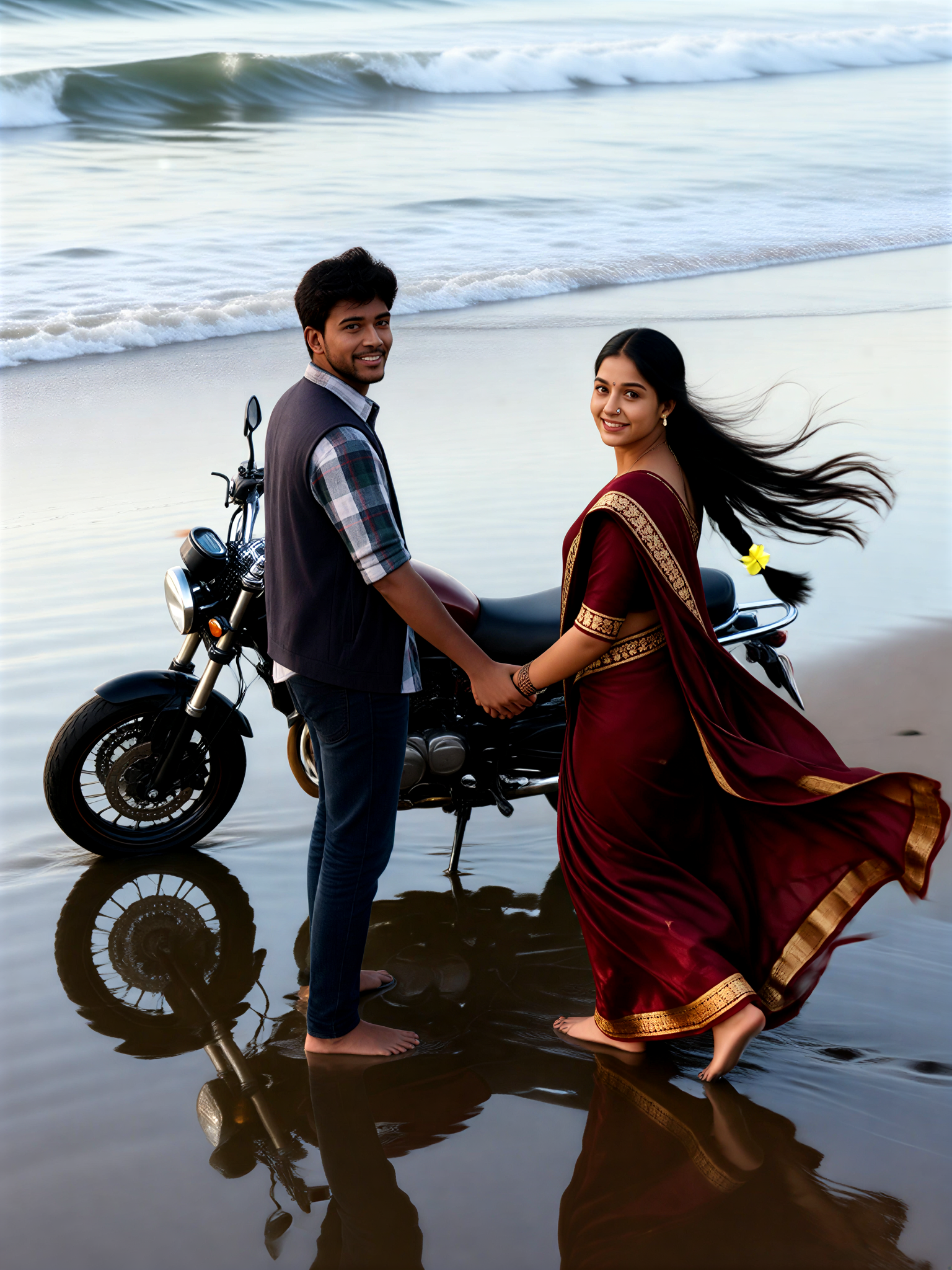 couple Motorcycle Romance image