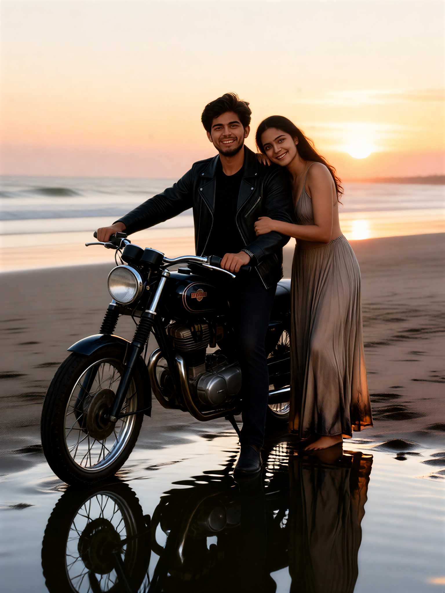 couple Motorcycle Romance image